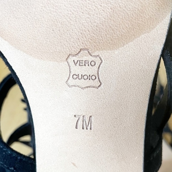 Donald Pliner Willow Beaded Square Toe Heels Sandals - Picture 9 of 10